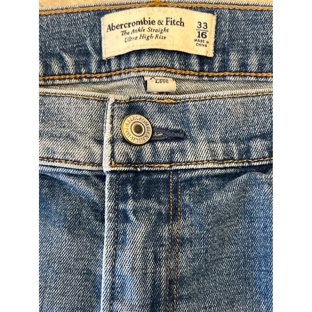 Abercrombie & Fitch The Ankle Straight Ultra High Rise Jeans Denim 33/16